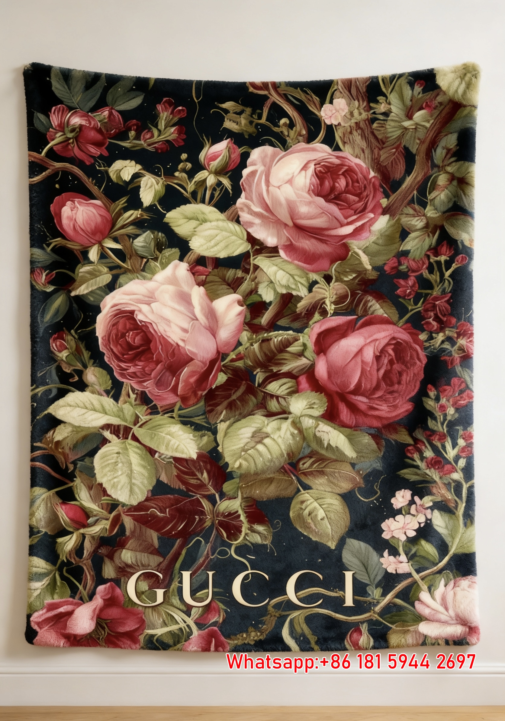 Gucci Rose Garden throw blankets Midnight Rose Tapestry IMG_2796